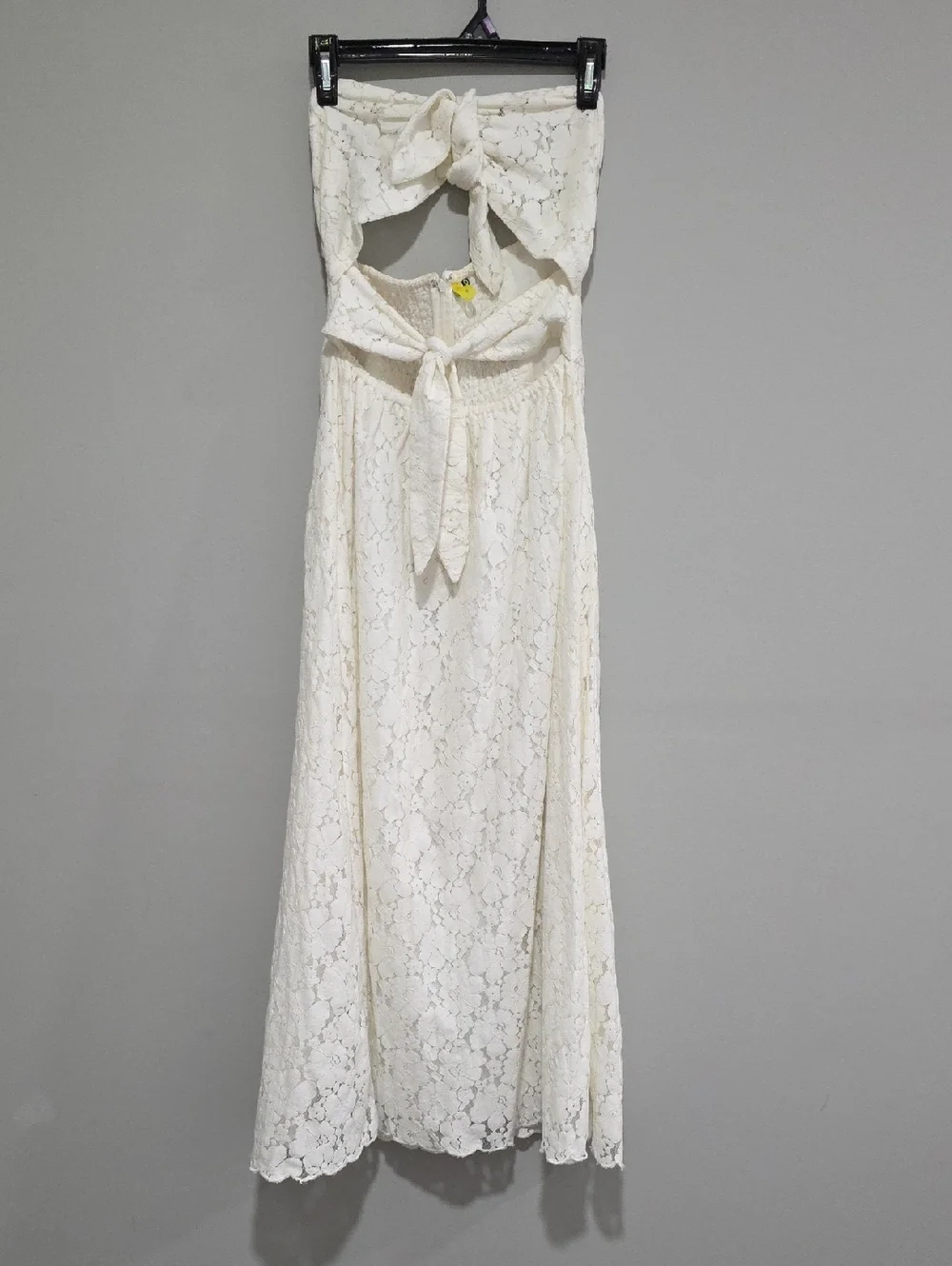 FARM Rio White Lace Strapless Tie-Front Cut Out Maxi Dress White Sz Med - Picture 1 of 5